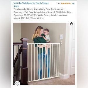 Toddleroo by North States Baby Gate: Tall Easy Swing & Lock Series 2 Child Gate.